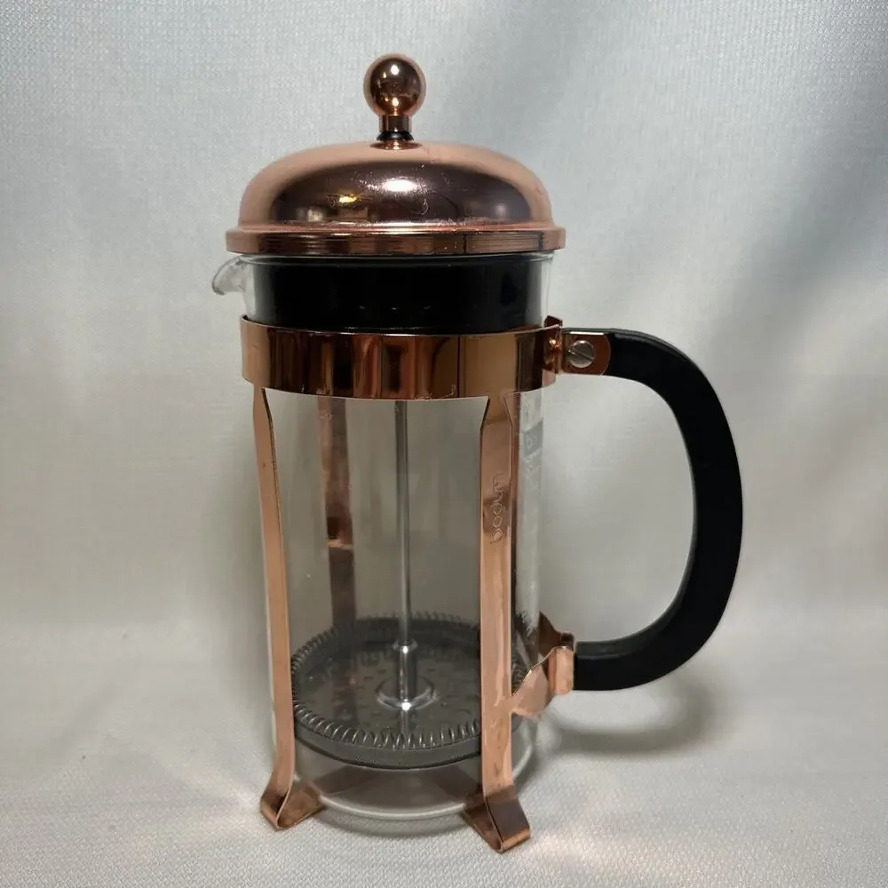 Bodum Chambord Copper French Press Coffee Maker Glass 24 Oz/6 Cups GUC